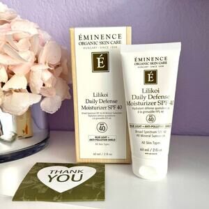 New! EMINENCE Organic Lilikoi Daily Defense Moisturizer SPF 40, 60ml/2oz